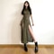 Sexy European And American Style Sleeveless Hooded Dress Long Split Hollow Out Pure Color Womens Go 6