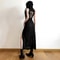 Sexy European And American Style Sleeveless Hooded Dress Long Split Hollow Out Pure Color Womens Go 7