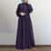 Spring Casual Loose Waist Retro Muslim Abaya Long Robe Big Swing Style Cotton Solid Color Patchwork Dress