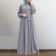 Spring Casual Loose Waist Retro Muslim Abaya Long Robe Big Swing Style Cotton Solid Color Patchwork Dress