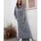 Winter Warm Midi Robe Hooded Long Sweatshirt Dress Casual Vestidos