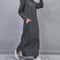Winter Warm Midi Robe Hooded Long Sweatshirt Dress Casual Vestidos