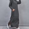 Winter Warm Midi Robe Hooded Long Sweatshirt Dress Casual Vestidos