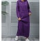 Winter Warm Midi Robe Hooded Long Sweatshirt Dress Casual Vestidos