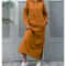 Winter Warm Midi Robe Hooded Long Sweatshirt Dress Casual Vestidos