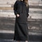 Winter Warm Midi Robe Hooded Long Sweatshirt Dress Casual Vestidos