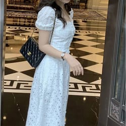 summer elegant korean chic white midi dress, women french hollow out sexy kawaii, vestidos fiesta fashion short sleeves