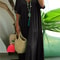 Womens Dress Plus Size Casual Loose VNeck Solid Long Pleated Spring Summer Dress 3