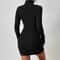 Women Dresses Elegant Party Autumn Winter Mini Dresses Sexy Sheath Turtleneck Long Sleeves Knitted 3