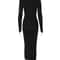 Fashion Turtleneck Long Sleeves Black Sexy Bodycon Maxi Prom Dress, Fall Casual Clothes, Streetwear Party Festival