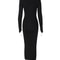 Fashion Turtleneck Long Sleeves Black Sexy Bodycon Maxi Prom Dress, Fall Casual Clothes, Streetwear Party Festival