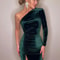 Women Velvet Bodycon Midi Dress, Elegant Long Sleeve Party Dress with Split Pencil Design for Spring and Autumn