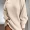 Autumn Solid Long Sleeve Women Turtleneck Sweater Dress, Casual Elegant Mini, Winter Clothes