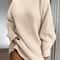 Autumn Solid Long Sleeve Women Turtleneck Sweater Dress, Casual Elegant Mini, Winter Clothes