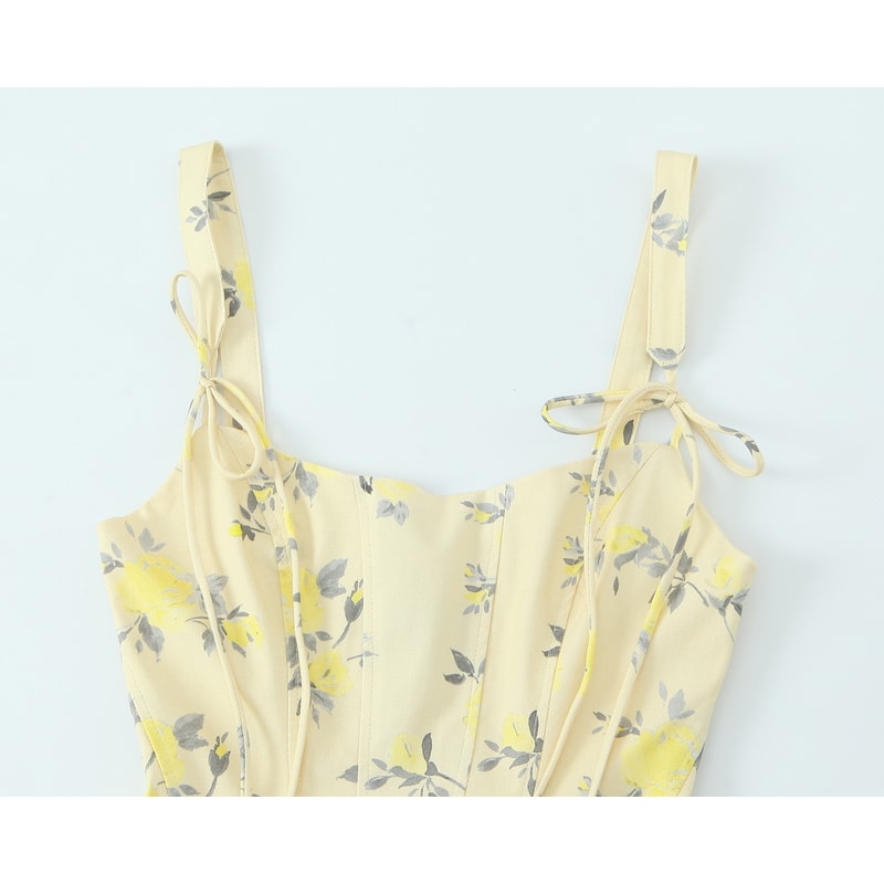 Slim Fit Summer Dress, Women's Elegant Floral Poplin Dress, Hot Girl Style Temperament Strap Short Dress