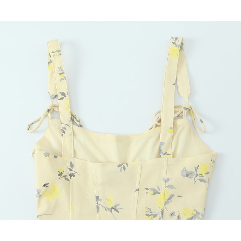 Slim Fit Summer Dress, Women's Elegant Floral Poplin Dress, Hot Girl Style Temperament Strap Short Dress