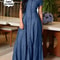 Casual Elegant Denim Dress With Long Sleeve Shirt Neck Pocket Large Swing And Single Breasted Desig 1