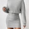 Womens Autumn Winter Fashion, High Neck Knitted Sweater Dress, Casual Solid Loose Long Sleeve, Warm Mid Length Dresses