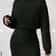 Womens Autumn Winter Fashion, High Neck Knitted Sweater Dress, Casual Solid Loose Long Sleeve, Warm Mid Length Dresses