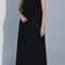Women Dress Casual Vest Loose Draped Straight Skirt Round Neck 4