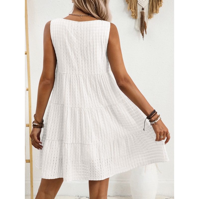 Womens Casual Solid Color Cross Border New Spring And Autumn Fashion Hollow Tank Top Dress 2