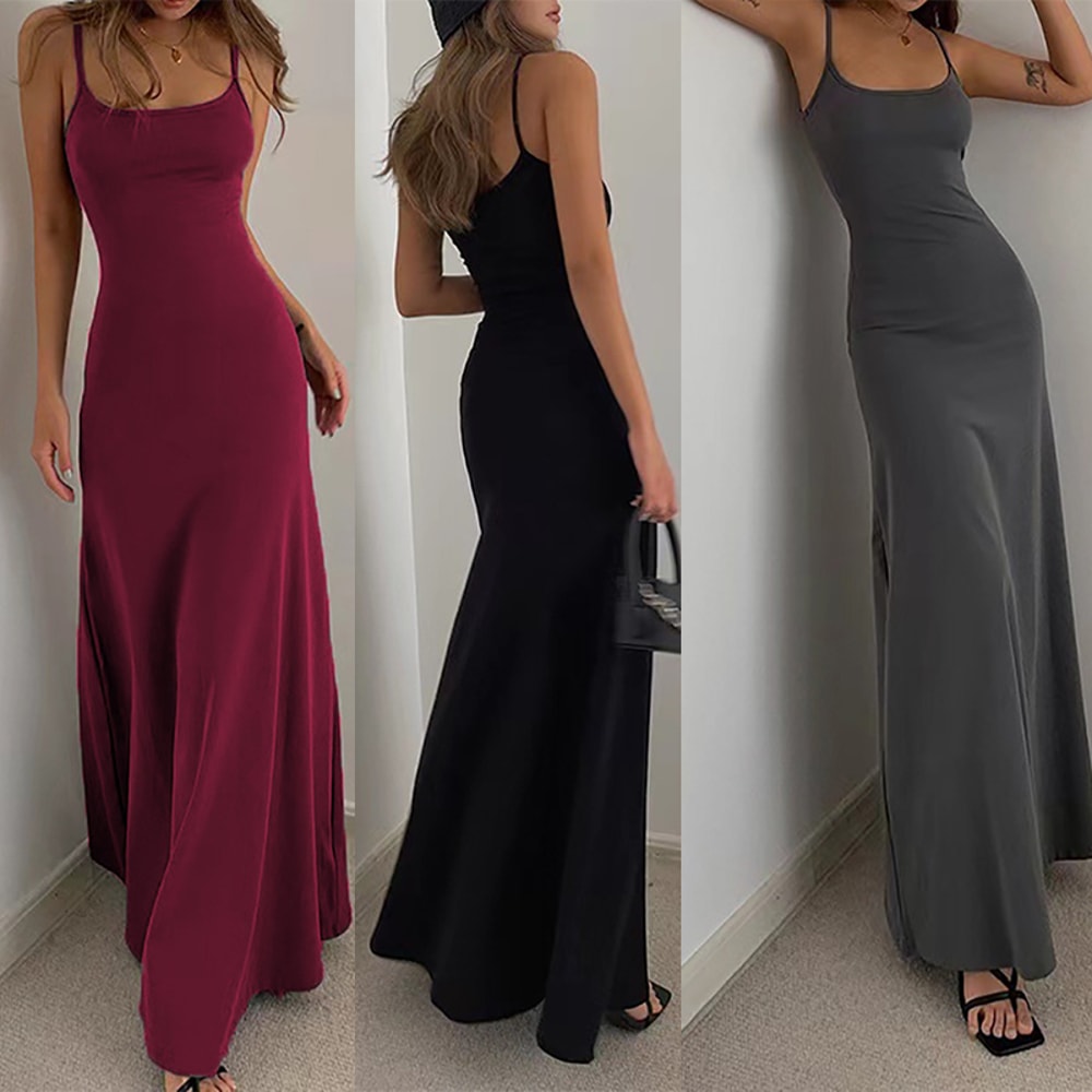 Waist Cinched High Skirt Mid Length Vest Solid Color Long Skirt Jumpsuit European And American Styl 0