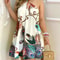 Boho Backless Halter Dress, Floral Print Summer Dress for Women