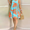 Boho Backless Halter Dress, Floral Print Summer Dress for Women