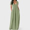 Women's Sexy Deep V Solid Color Dress, European and American Spring and Summer Long Skirt