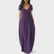Women's Sexy Deep V Solid Color Dress, European and American Spring and Summer Long Skirt