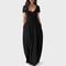 Women's Sexy Deep V Solid Color Dress, European and American Spring and Summer Long Skirt