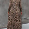 Women's Plus Size Leopard Print Maxi Dress, Long Sleeve with Pockets, Perfect for Casual Fall