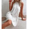 Elegant White A Line Sleeveless Dress for Women Halter Short Summer Dress