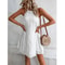 Elegant White A Line Sleeveless Dress for Women Halter Short Summer Dress