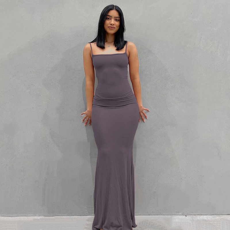 Elegant Satin Slip Maxi Dress Sleeveless Bodycon For Birthday Party Club 8