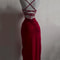 High Street Female Suspender Robes Sexy Backless Lace Up Long Dress Women Split Bodycon Party Dress 4