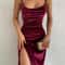 Streetwear Bodycon Midi Dress, Elegant Party Club Evening Velvet Wholesale Items For Business