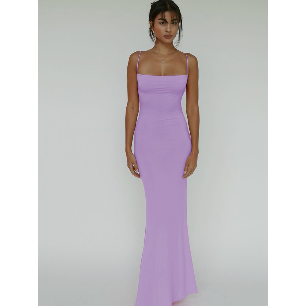 Elegant Sexy Backless Bodycon Maxi Dress For Women Spring Birthday Party Casual Solid Sleeveless 11