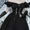Dark Lace Up Vintage Gothic Corset Dress Women Lolita Princess Dress Streetwear Partywear