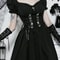 Dark Lace Up Vintage Gothic Corset Dress Women Lolita Princess Dress Streetwear Partywear