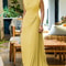 Womens Solid Color Sleeveless High Neck Party Dress High Waist Pleated Floor Length Graceful Evenin 8