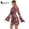 Disco Floral Printed Womens Bohemian Dress Holiday Hippie Outfit Clothes 2