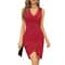 Summer Sexy Solid Sleeveless VNeck Women Dress Hip Slim Fit Ruched Bodycon Skirt Fashion Simple Lad 1
