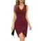 Summer Sexy Solid Sleeveless VNeck Women Dress Hip Slim Fit Ruched Bodycon Skirt Fashion Simple Lad 2