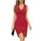 Summer Sexy Solid Sleeveless VNeck Women Dress Hip Slim Fit Ruched Bodycon Skirt Fashion Simple Lad 8