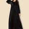 Solid Color Velvet Plus Size Women's A-Line Swing Dress for Autumn and Winter