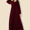 Solid Color Velvet Plus Size Women's A-Line Swing Dress for Autumn and Winter