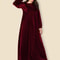 Solid Color Velvet Plus Size Women's A-Line Swing Dress for Autumn and Winter