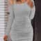 Winter Skinny Knitted Vestidaos Bodycon Dress For Women