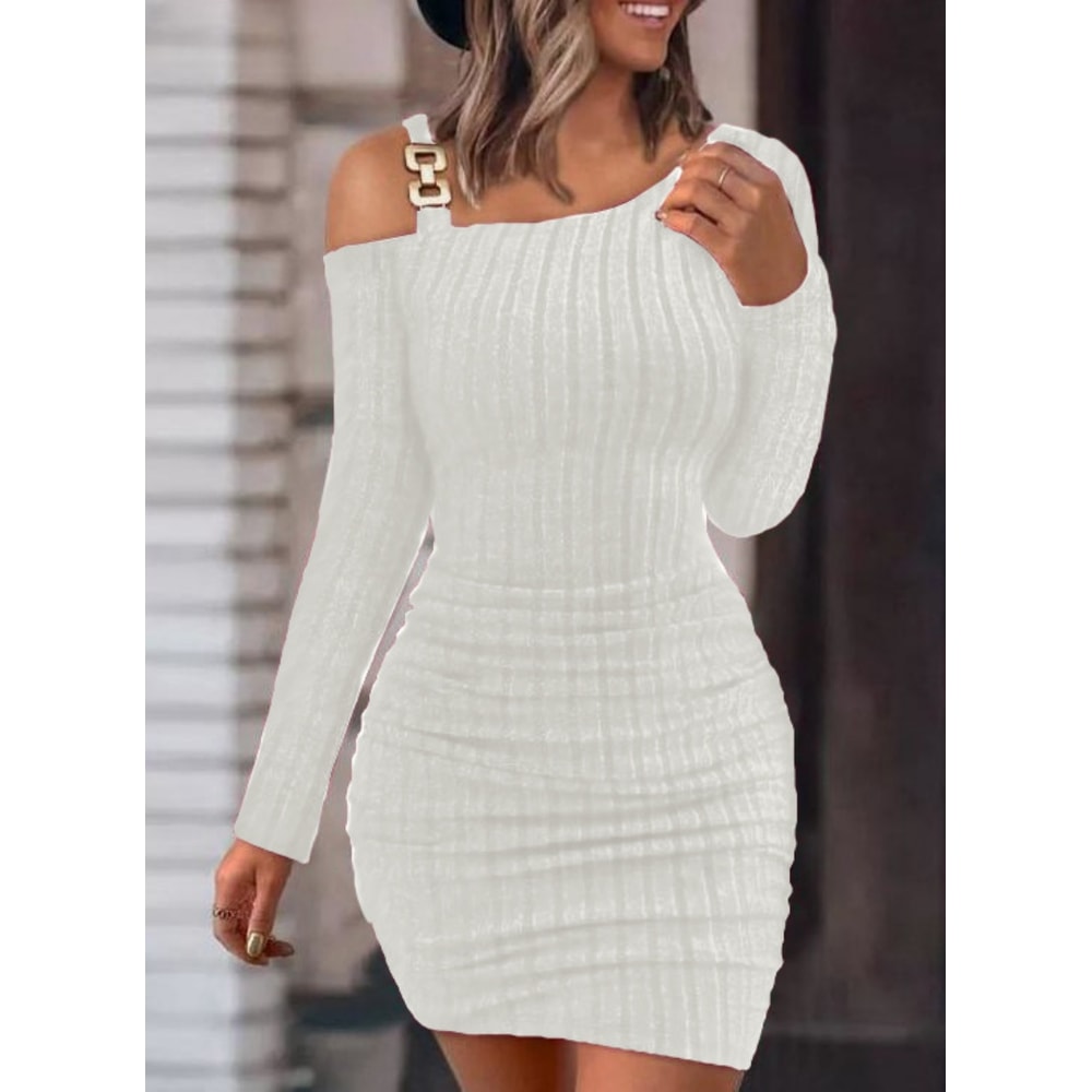 Winter Skinny Knitted Vestidaos Bodycon Dress For Women